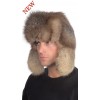 Crystal fox fur hat Russian style, for men